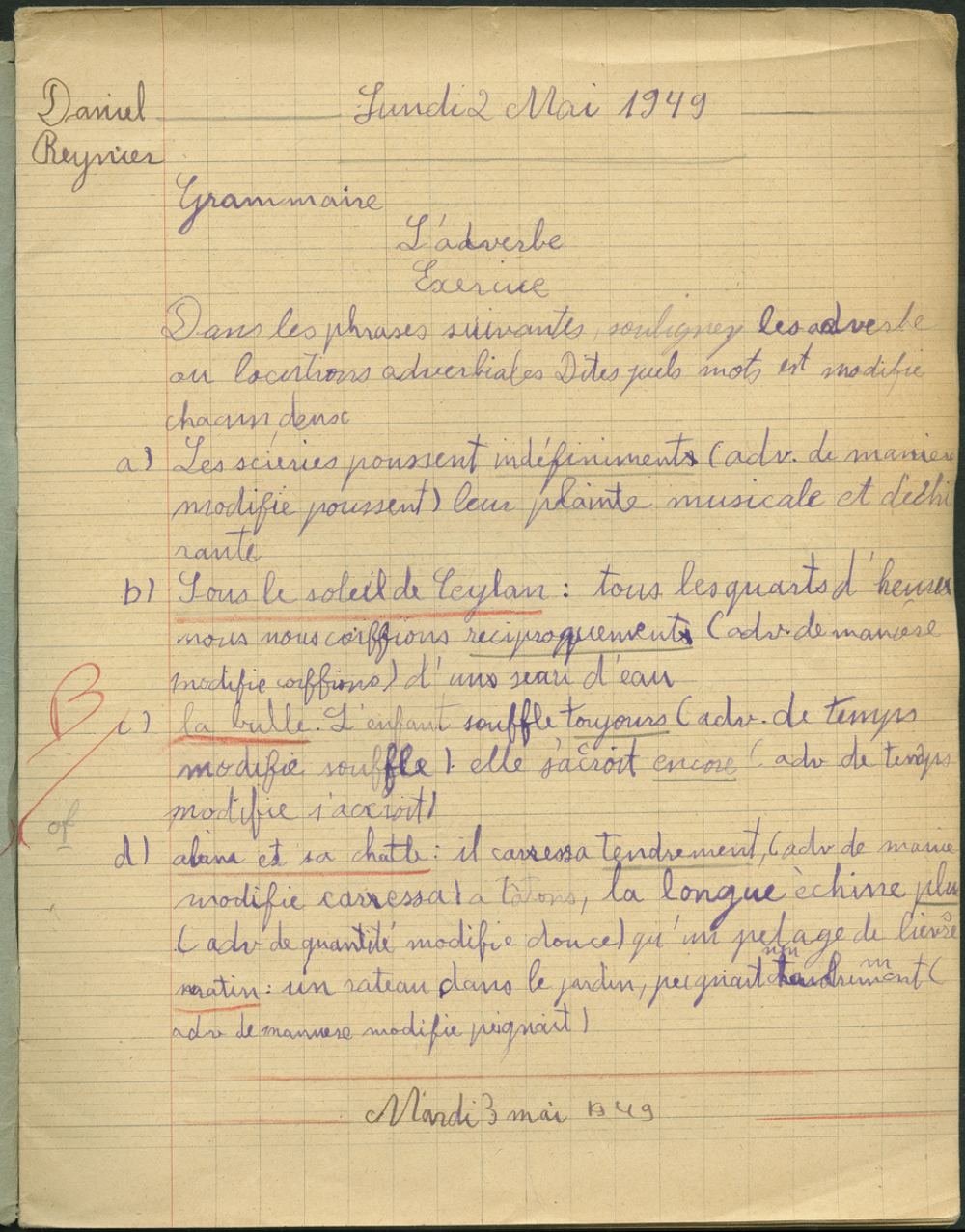 Cahier journalier