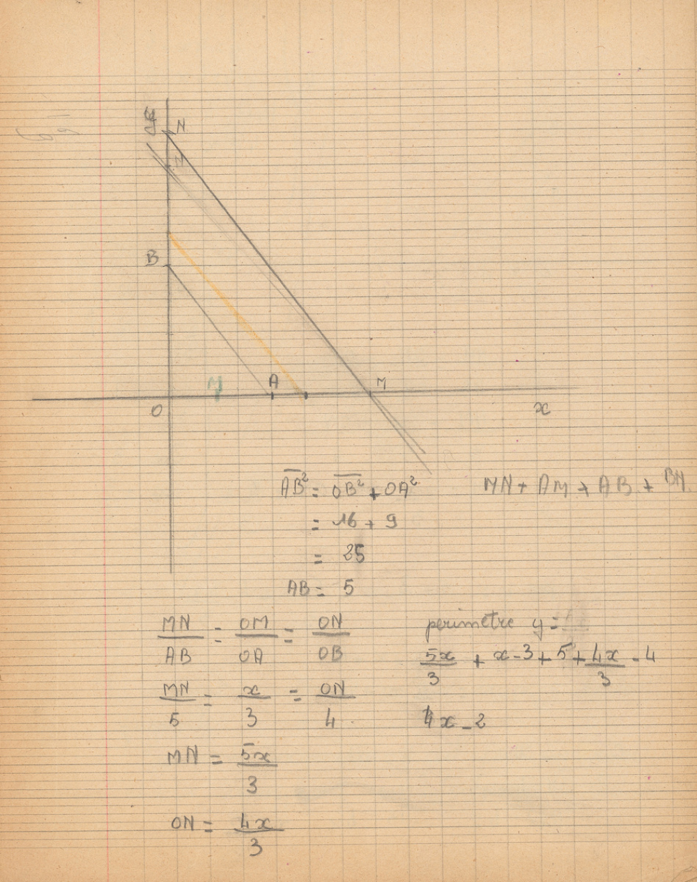 Cahier d'exercices d'algèbre et de géométrie