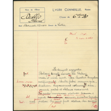 Devoir de latin - Lycée Corneille, Rouen, classe de 6ième A2
