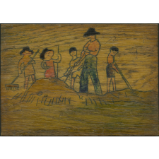 Pyrogravure - Élément de calendrier - Mai juillet