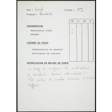 Collège de Damville. Stage de 3e. Évaluation de stage