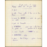 Cahier de l'école de La Madeleine-de-Nonancourt. Compte-rendu de voyage. Voyage scolaire du 15 juin 1965