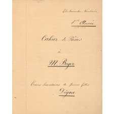 Cahier de poésies