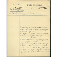 Devoir de Français - Lycée Corneille, Rouen, classe de 6ième A2