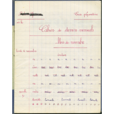 Cahier mensuel