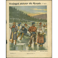 Sciage de blocs de glace en Norvège