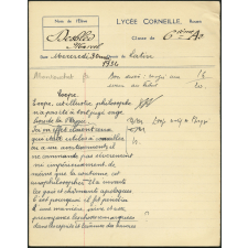 Devoir de latin - Lycée Corneille, Rouen, classe de 6ième A2
