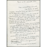 Lettre de Paul Guth à Marcel Desbled, son ancien élève