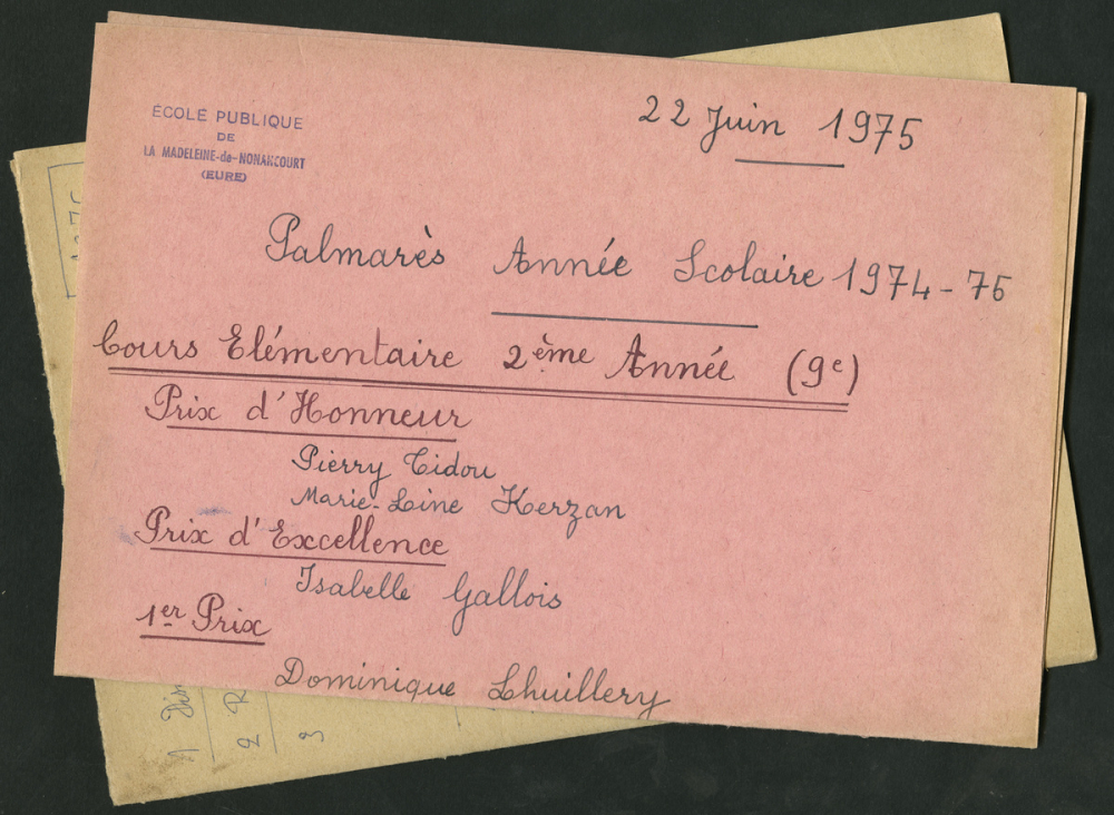 Palmarès de l'année scolaire 1974-1975 - Distribution des Prix - 22 juin 1975