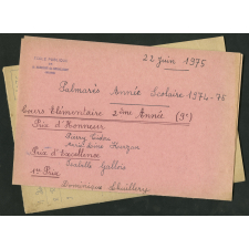 Palmarès de l'année scolaire 1974-1975 - Distribution des Prix - 22 juin 1975