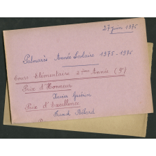 Palmarès de l'année scolaire 1975-1976 - Distribution des Prix - 27 juin 1976