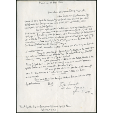 Lettre de Paul Guth à Marcel Desbled, son ancien élève