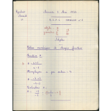 BEPC 1957. Collège de Damville. Devoir de mathématiques