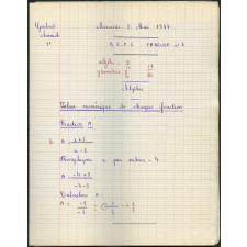 BEPC 1957. Collège de Damville. Devoir de mathématiques