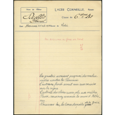 Devoir de latin - Lycée Corneille, Rouen, classe de 6ième A2