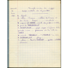 Cahier de l'école de La Madeleine-de-Nonancourt. Compte-rendu de voyage. Voyage scolaire du 15 juin 1965