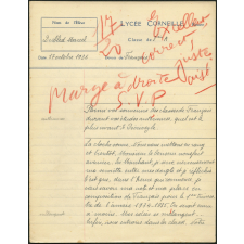 Devoir de français - Lycée Corneille, Rouen, classe de 3ième A