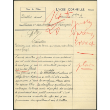 Devoir de français - Lycée Corneille, Rouen, classe de 3ième A