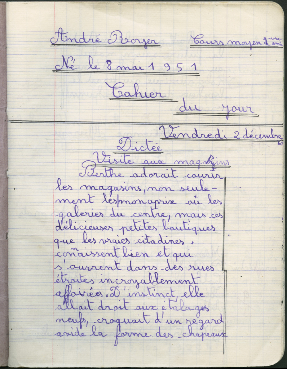 Cahier du jour