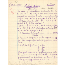 Copies d'évaluation de mathématiques