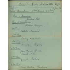 Palmarès de l'année scolaire 1972-1973 - Distribution des Prix - 24 juin 1973
