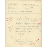 Mathématiques - Lycée Corneille, Rouen, classe de 3ième A