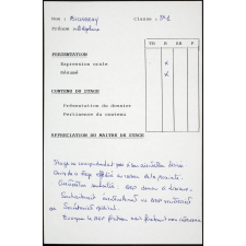Collège de Damville. Stage de 3e. Évaluation de stage