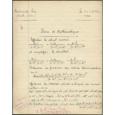 Devoir de mathématiques
