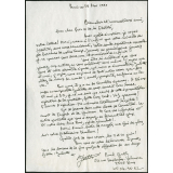 Lettre de Paul Guth à Marcel Desbled, son ancien élève