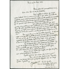 Lettre de Paul Guth à Marcel Desbled, son ancien élève