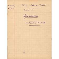 Cours de géométrie, 1ère année industrielle