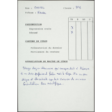 Collège de Damville. Stage de 3e. Évaluation de stage
