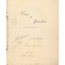 Cours de géométrie, n°1, 1ère année, 