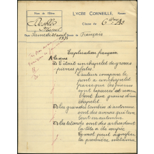 Devoir de français - Lycée Corneille, Rouen, classe de 6ième A2