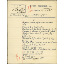 Devoir de mathématiques - Lycée Corneille, Rouen, classe de 6ième A2