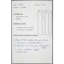 Collège de Damville. Stage de 3e. Évaluation de stage