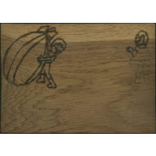 Pyrogravure - Élément de calendrier - Avril (inachevé)