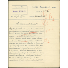 Version latine - Lycée Corneille, Rouen, classe de 3ième A