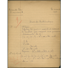Devoir de mathématiques