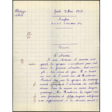 BEPC 1957. Collège de Damville. Devoir d'anglais