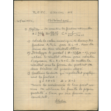 BEPC 1957. Collège de Damville. Sujet de l'épreuve de mathématiques