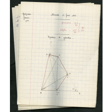 BEPC 1958. Collège de Damville. 5 devoirs de mathématiques
