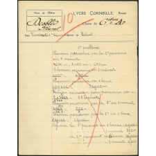 Devoir de calcul - Lycée Corneille, Rouen, classe de 6ième A2