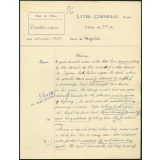 Devoir d'anglais - Lycée Corneille, Rouen, classe de 3ième A