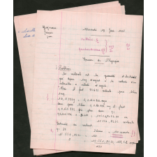 BEPC 1958. Collège de Damville. 3 devoirs de physique