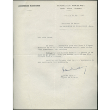 Réponse à l'invitation à l'inauguration du groupe scolaire de La Madeleine-de-Nonancourt