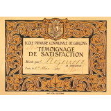 Ecole primaire communale de garçons. Six témoignages de satisfaction. 