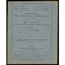 Cahier spécial de devoirs mensuels / Ecole publique de garçons de Vendeuvre (Aube).