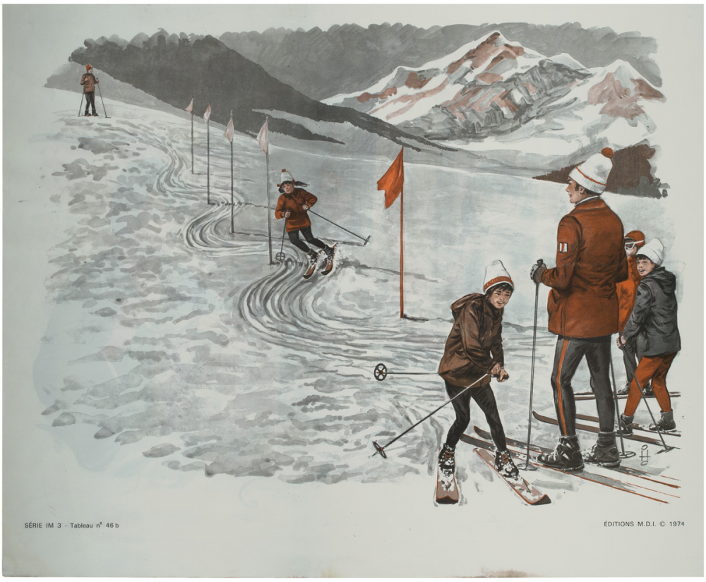 Tableaux de langage. Série IM 3 - n° 45b : les parents ouvrent leurs cadeaux. n° 46b : Les sports d'hiver. 