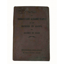 Tables de corrections alcoométriques ou de richesse en alcool des liquides spiritueux.